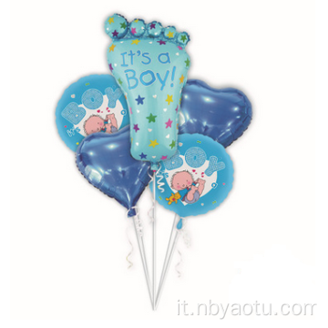 Palloncini in lamina confezionati singolarmente 5 pezzi Balloon corona Happy Birthday 4 PCS 18 pollici palloncini per decorazione per feste doccia per bambini